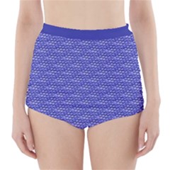 Blue Scales High-waisted Bikini Bottoms by Brini