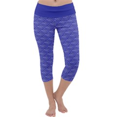 Blue Scales Capri Yoga Leggings by Brini