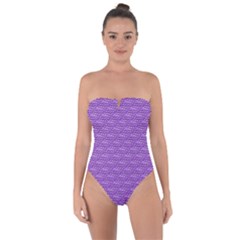 Purple Scales Tie Back One Piece Swimsuit