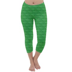 Green Scales Capri Winter Leggings  by Brini