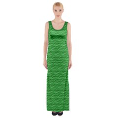 Green Scales Maxi Thigh Split Dress by Brini