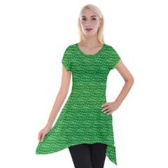 Green Scales Short Sleeve Side Drop Tunic by Brini