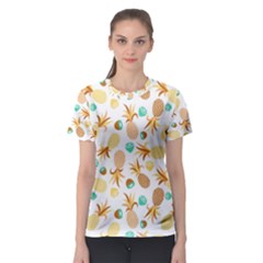 Seamless Summer Fruits Pattern Women s Sport Mesh Tee