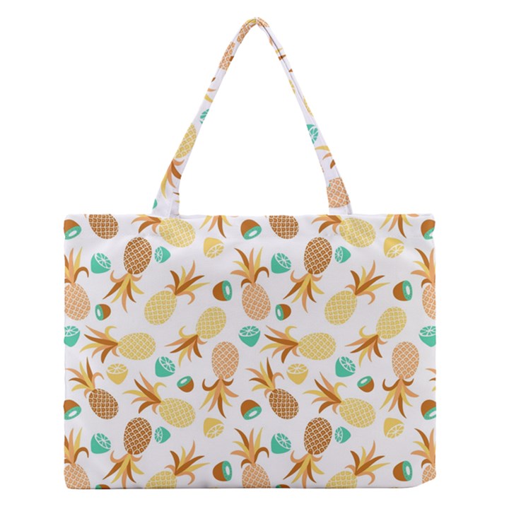 Seamless summer fruits pattern Medium Zipper Tote Bag