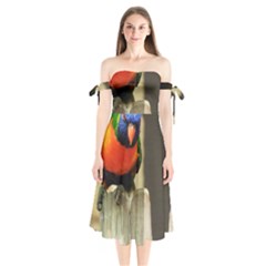 I See You Shoulder Tie Bardot Midi Dress by CreatedByMeVictoriaB
