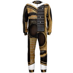 Old And Worn Acoustic Guitars Yin Yang Onepiece Jumpsuit (men)  by JeffBartels