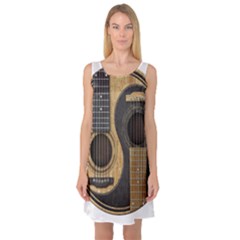 Old And Worn Acoustic Guitars Yin Yang Sleeveless Satin Nightdress by JeffBartels