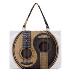 Old And Worn Acoustic Guitars Yin Yang Medium Tote Bag by JeffBartels