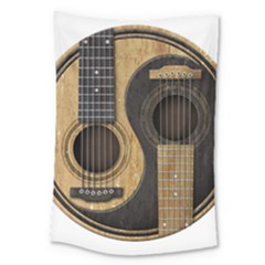 Old And Worn Acoustic Guitars Yin Yang Large Tapestry by JeffBartels