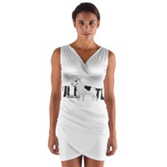 Bull Terrier  Wrap Front Bodycon Dress by Valentinaart