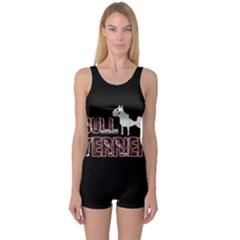 Bull Terrier  One Piece Boyleg Swimsuit by Valentinaart