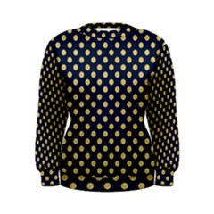 Navy/gold Polka Dots Women s Sweatshirt by Colorfulart23