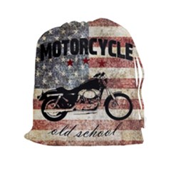 Motorcycle Old School Drawstring Pouches (xxl) by Valentinaart