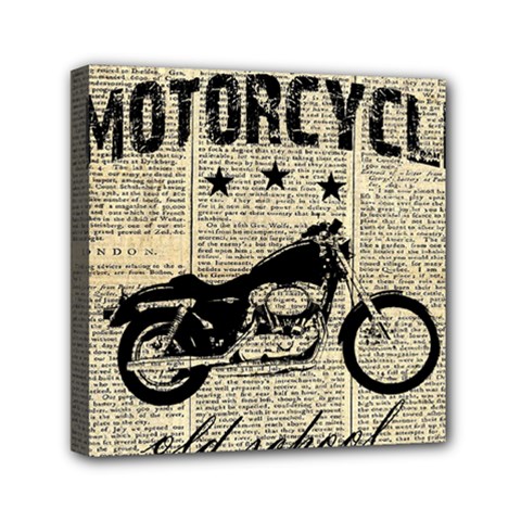 Motorcycle Old School Mini Canvas 6  X 6  by Valentinaart