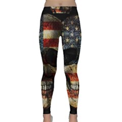 American Flag Skull Classic Yoga Leggings by Valentinaart