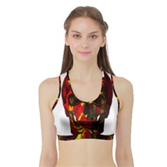 Russian Flag Skull Sports Bra With Border by Valentinaart