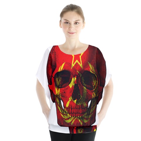 Russian Flag Skull Blouse by Valentinaart