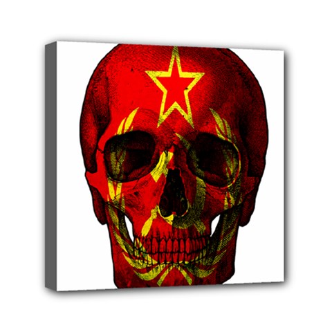 Russian Flag Skull Mini Canvas 6  X 6  by Valentinaart