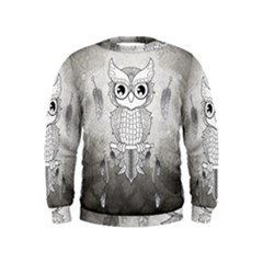 Wonderful Owl, Mandala Design Kids  Sweatshirt by FantasyWorld7