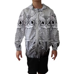 Wonderful Owl, Mandala Design Hooded Wind Breaker (kids) by FantasyWorld7