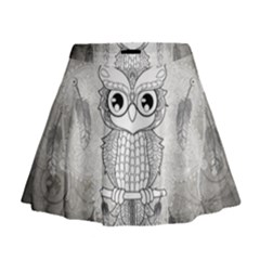 Wonderful Owl, Mandala Design Mini Flare Skirt by FantasyWorld7