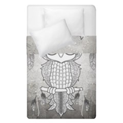 Wonderful Owl, Mandala Design Duvet Cover Double Side (single Size) by FantasyWorld7