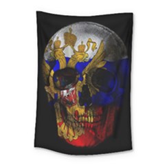 Russian Flag Skull Small Tapestry by Valentinaart