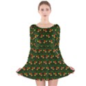 Plants And Flowers Long Sleeve Velvet Skater Dress View1