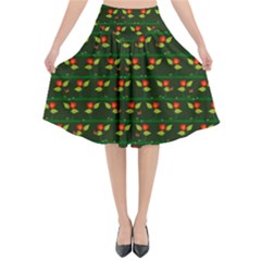 Plants And Flowers Flared Midi Skirt by linceazul