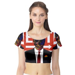 Dualism Short Sleeve Crop Top (tight Fit)
