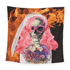 Bride From Hell Square Tapestry (large) by Valentinaart