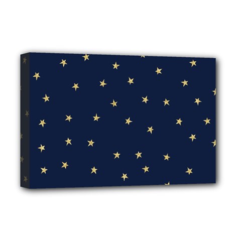 Navy/gold Stars Deluxe Canvas 18  X 12   by Colorfulart23