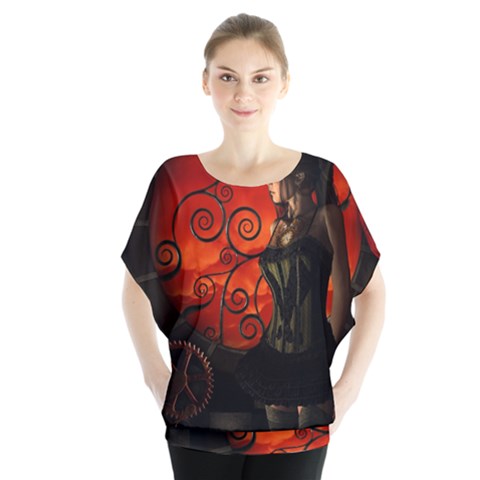 Steampunk, Wonderful Steampunk Lady In The Night Blouse by FantasyWorld7