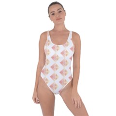 Geometric Losangle Pattern Rosy Bring Sexy Back Swimsuit by paulaoliveiradesign