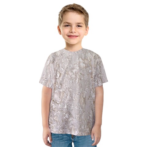 Off White Lace Pattern Kids  Sport Mesh Tee by paulaoliveiradesign