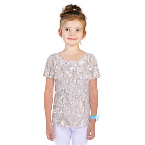 Off White Lace Pattern Kids  One Piece Tee by paulaoliveiradesign