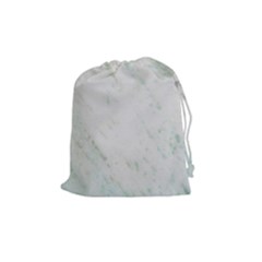 Greenish Marble Texture Pattern Drawstring Pouches (Medium) 