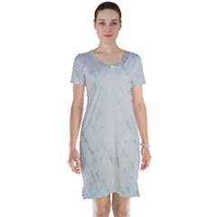 Greenish Marble Texture Pattern Short Sleeve Nightdress