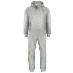 Greenish Marble Texture Pattern Hooded Jumpsuit (Men) 