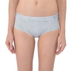 Greenish Marble Texture Pattern Mid-Waist Bikini Bottoms