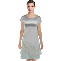 Greenish Marble Texture Pattern Cap Sleeve Nightdress