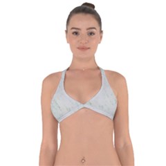 Greenish Marble Texture Pattern Halter Neck Bikini Top