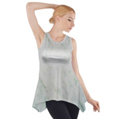 Greenish Marble Texture Pattern Side Drop Tank Tunic