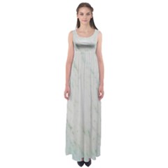 Greenish Marble Texture Pattern Empire Waist Maxi Dress by paulaoliveiradesign