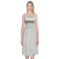 Greenish Marble Texture Pattern Midi Sleeveless Dress