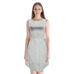 Greenish Marble Texture Pattern Sleeveless Chiffon Dress  