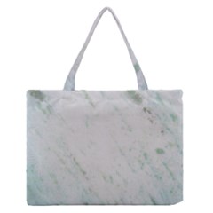Greenish Marble Texture Pattern Medium Zipper Tote Bag