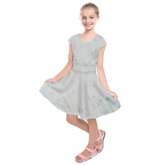 Greenish Marble Texture Pattern Kids  Short Sleeve Dress