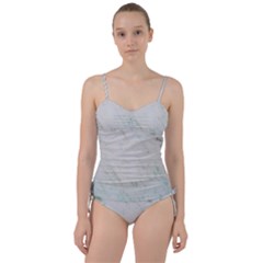 Greenish Marble Texture Pattern Sweetheart Tankini Set