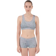 Greenish Marble Texture Pattern Work It Out Sports Bra Set